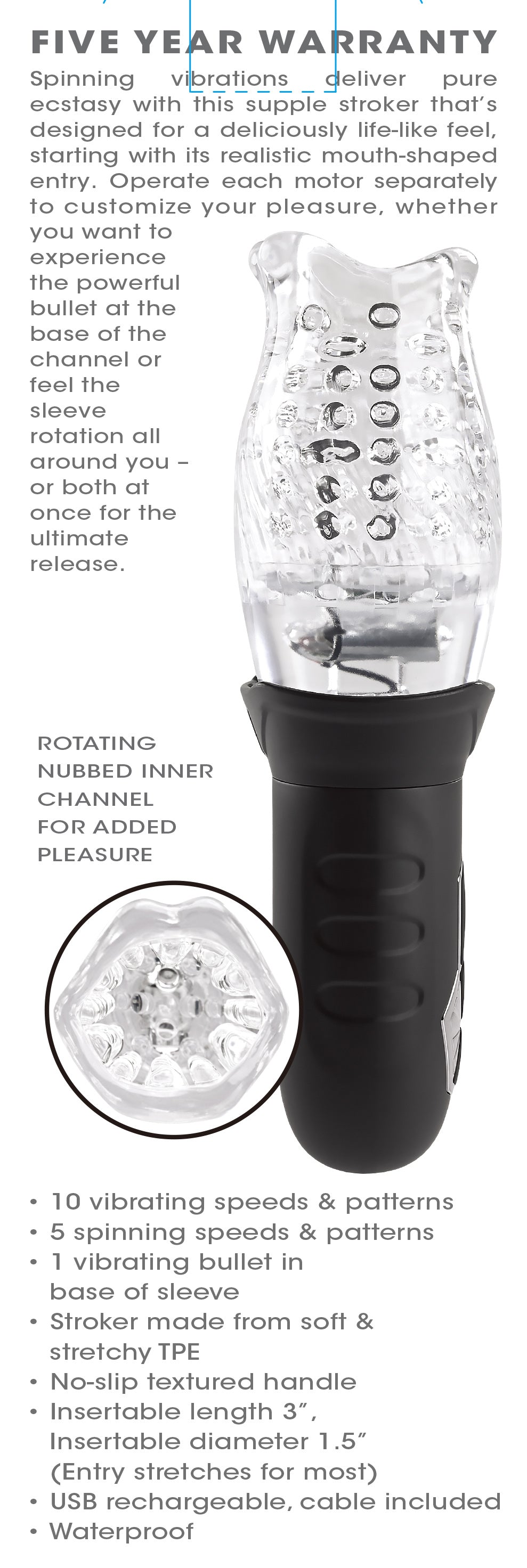 Cyclone - Clear/black | 844477023137 | Available at EroticWarehouse.com