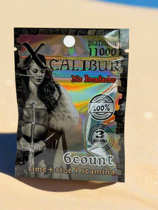 Xcalibur Platinum 11000 Performance Maximizer For Men 6 Count Packet | 861074514974 | Available at EroticWarehouse.com