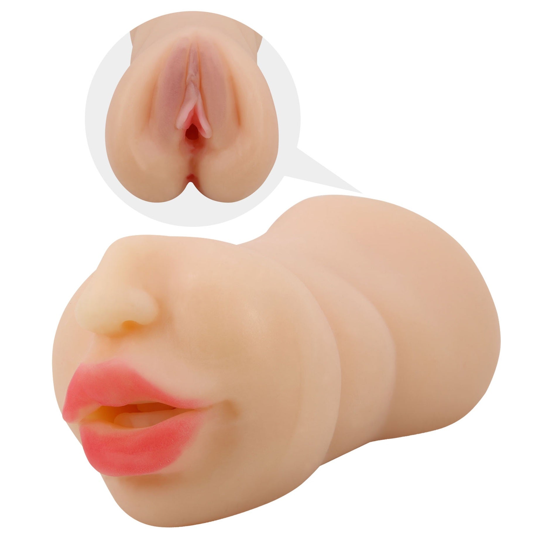 Zoey Mouth And Pussy Style Masturbator Sleeve - Light | 6959532329216 | Available at EroticWarehouse.com