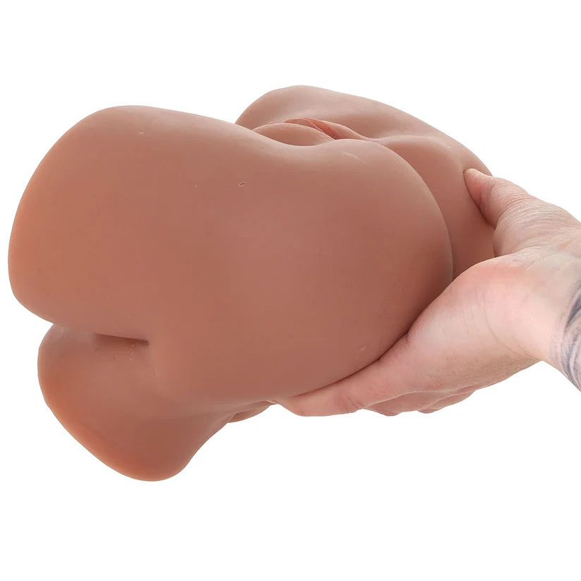 PDX Shake That Ass Vibrating Mega Masturbator - Brown - Ass & Pussy Style Stroker | 603912775846 | Available at EroticWarehouse.com