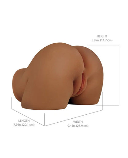 PDX Shake That Ass Vibrating Mega Masturbator - Brown - Ass & Pussy Style Stroker | 603912775846 | Available at EroticWarehouse.com