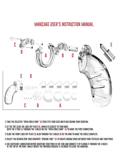 Mancage Model 05 Chastity 5.5'' Cock Cage Clear